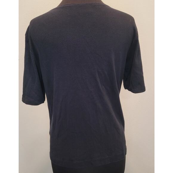 Chico’s Additions Black Cotton Scoop Neck Tee Size 2 Elbow Sleeve EUC - Picture 3 of 7